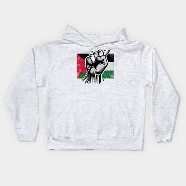 Support Palestine Kids Hoodie by MZeeDesigns